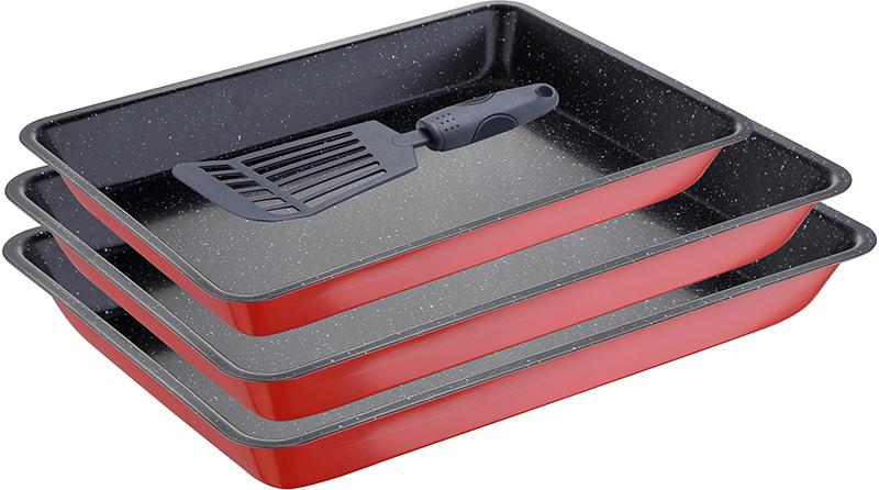 

Набор 3 противня Bergner Juicy Cherry из углеродистой стали с антипригарным покрытием