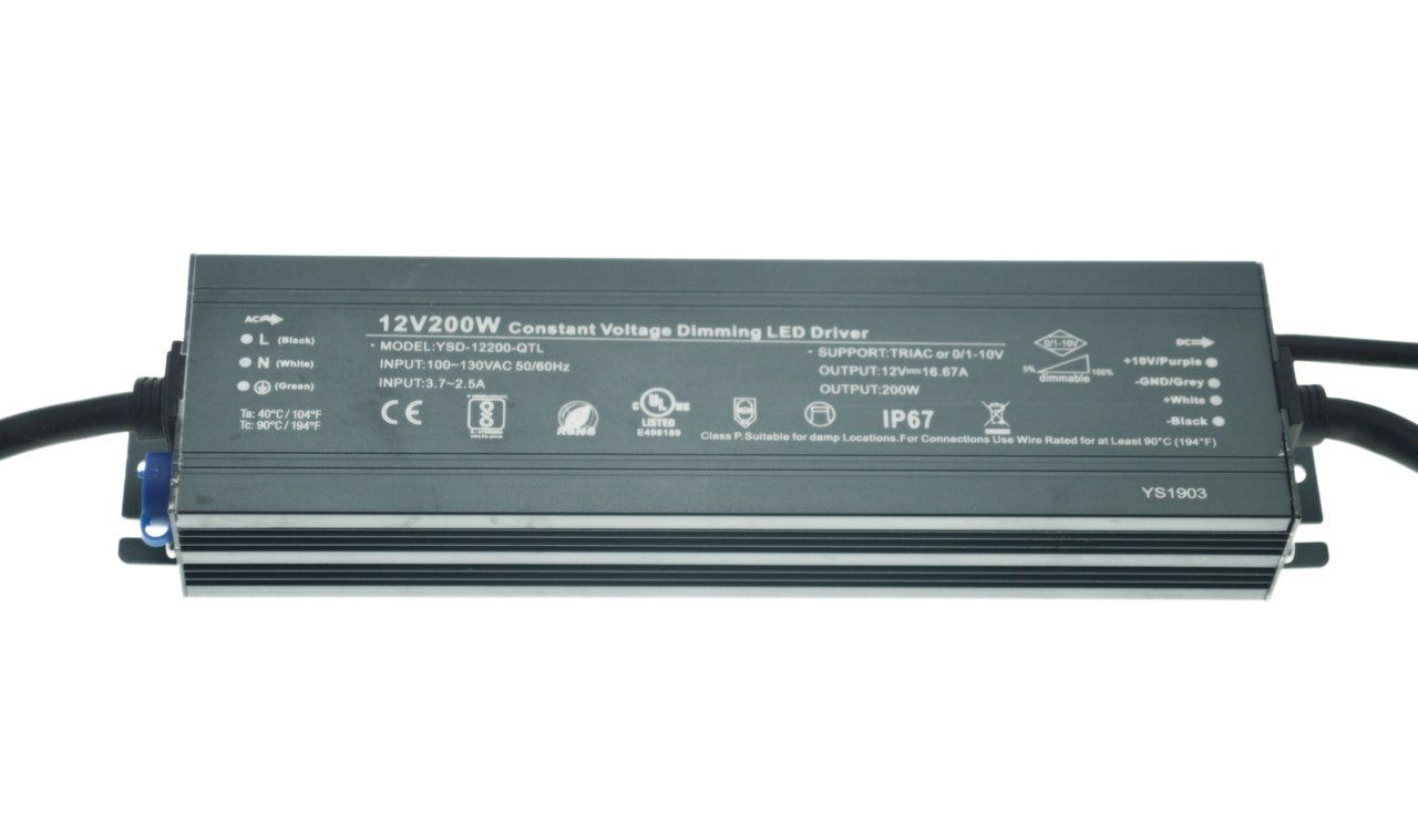 

Блок питания импульсный PROLUM Slim 200W 12V (IP67, 16,7А) PRO (120968)