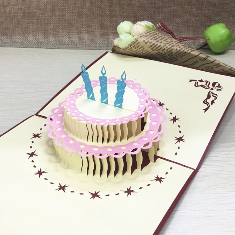 Как сделать открытку с Днём рождения «торт» в технике «Киригами»