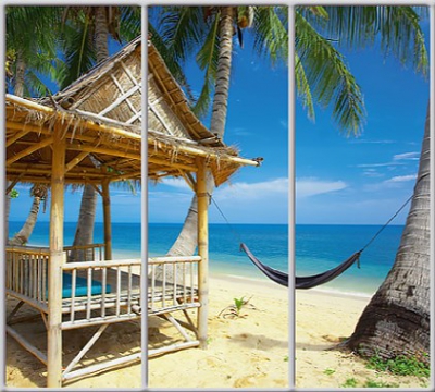 

Шкаф купе Luxe Studio Стандарт-1 Фотопечать Море-9 2300x2000x450 трехдверный