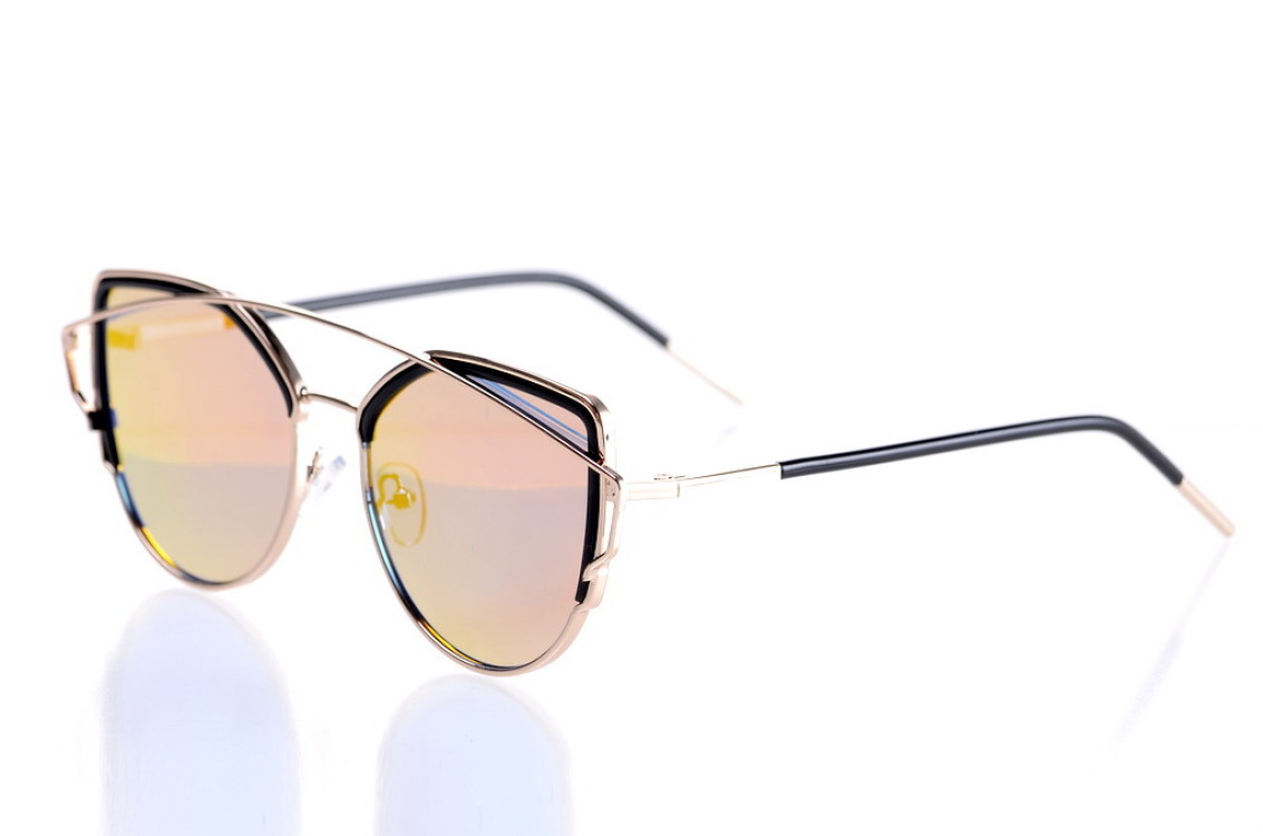 

Женские солнцезащитные очки GlasseS с поляризацией, цвет линзы оранжевый, цвет оправы золотой