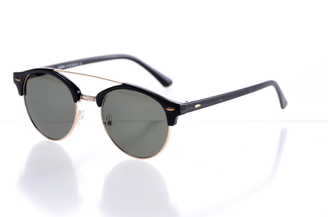 

Женские солнцезащитные очки GlasseS с поляризацией, цвет линзы зелёный, цвет оправы золотой