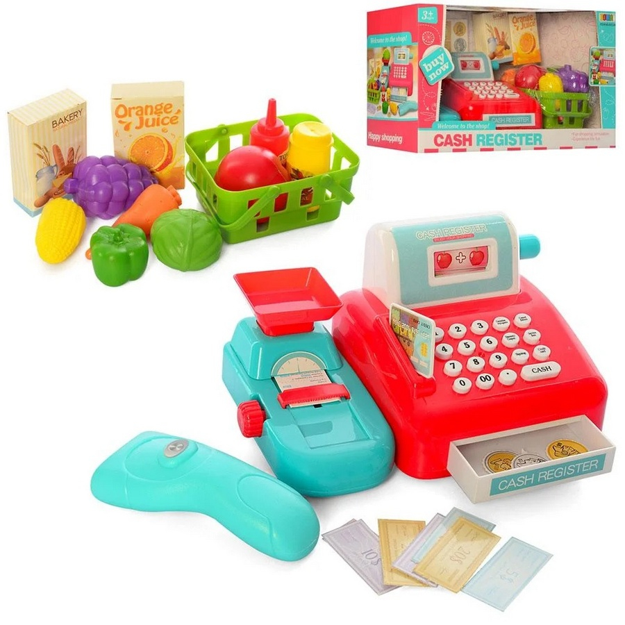 

Детский кассовый аппарат с весами, сканером и набором продуктов A-Toys (8352A)
