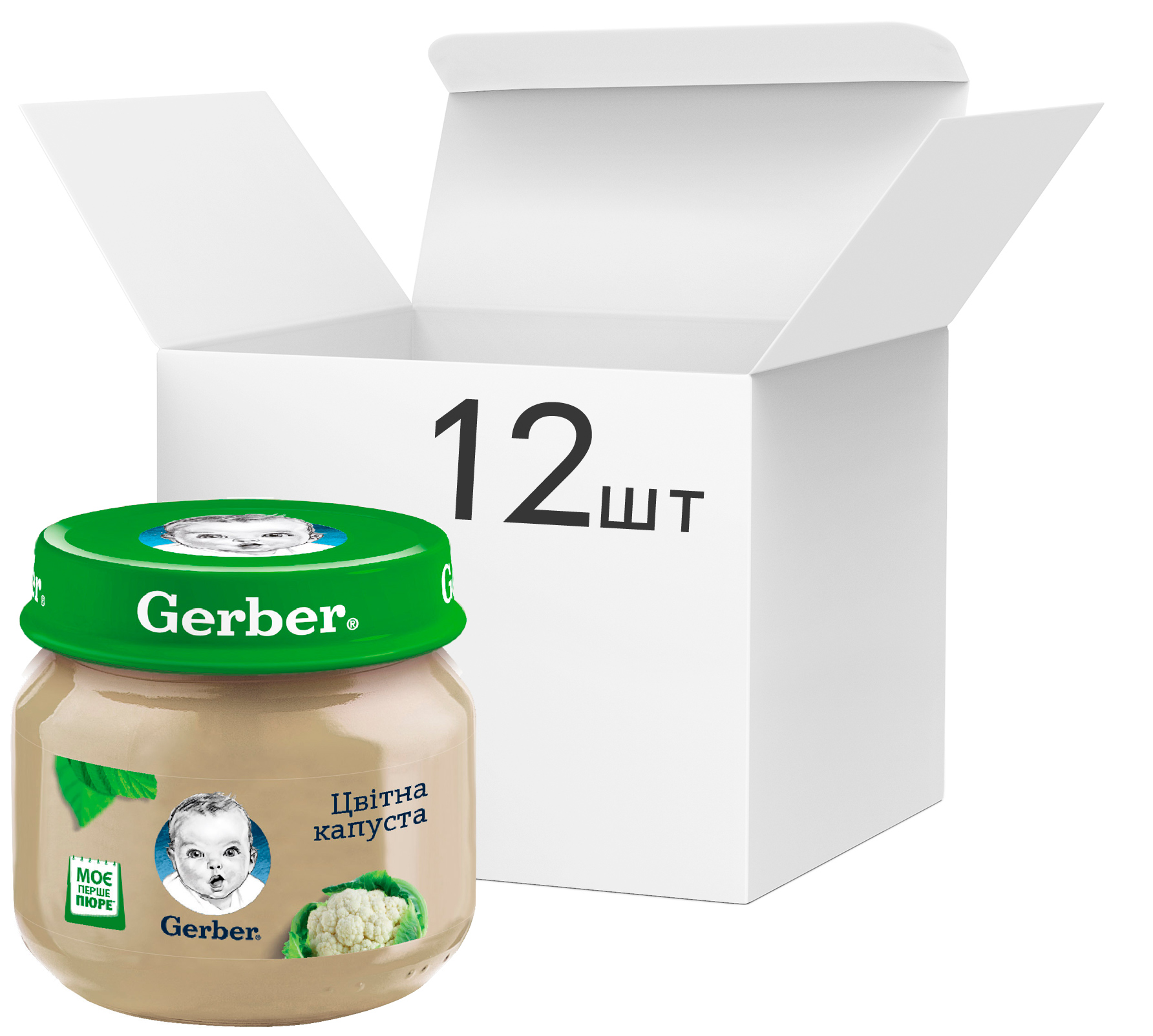 

Упаковка овощного пюре Gerber Цветная капуста с 6 месяцев 80 г х 12 шт (5900452017937)