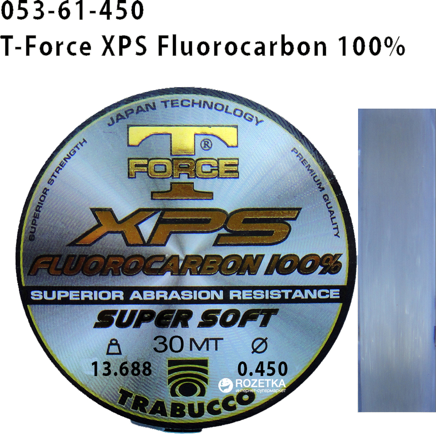 

Леска Trabucco Fluorocarbon T-Force XPS 30 м 0.45 мм 13.688 кг (053-61-450)