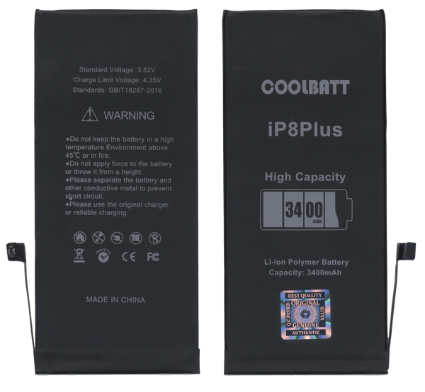 

Батарея CoolBatt для iPhone 8 Plus (усиленная) 3400mAh ( 5460 )