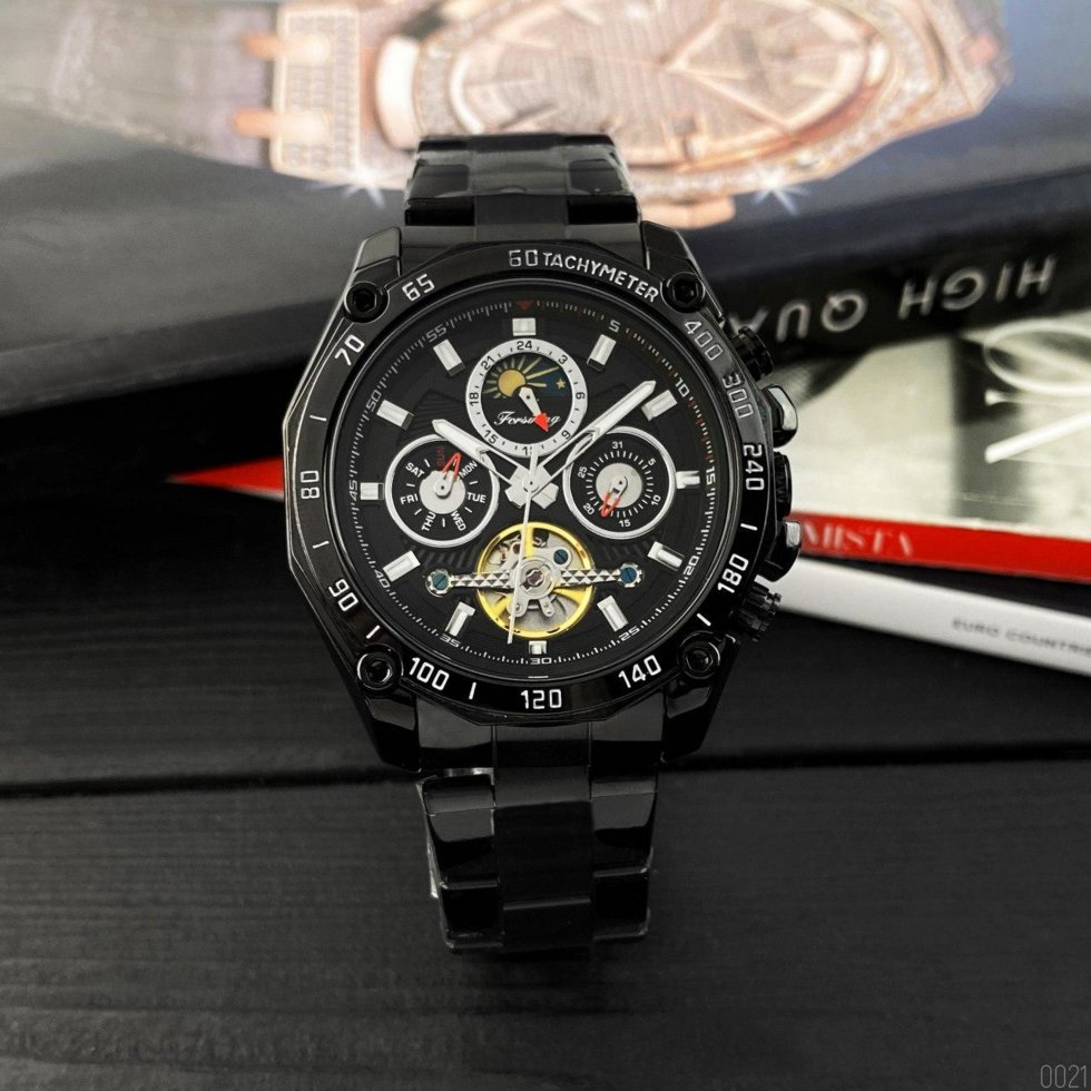 

Мужские наручные часы Forsining 6913 All Black