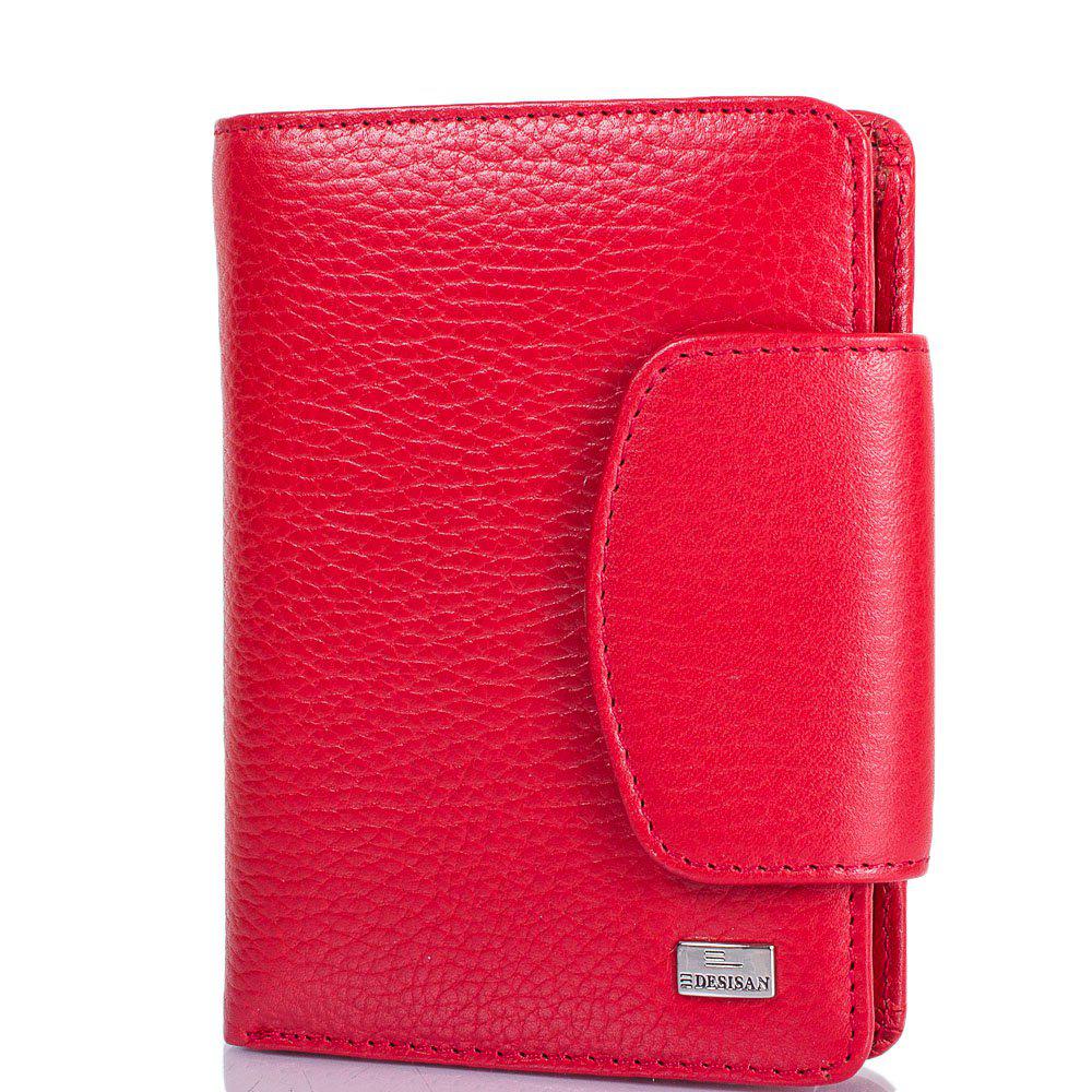 

Кожаный кошелек женский Desisan 13,5х10,5х2,5 см Красный