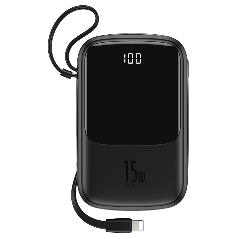 

УМБ BASEUS Qpow Digital Display Power Bank 10000mAh |2USB/Type-C/Lightning, 3A, 15W| black