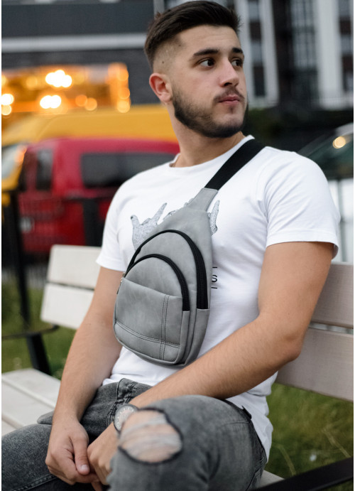 

Сумка мужская через плечо Sambag 29х6х19 см Серый
