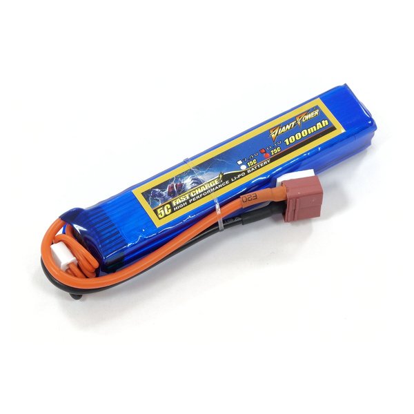 

Аккумулятор для страйкбола Giant Power Li-Pol 11.1V 3S 1000mAh 25C 16.5х20х103мм T-Plug