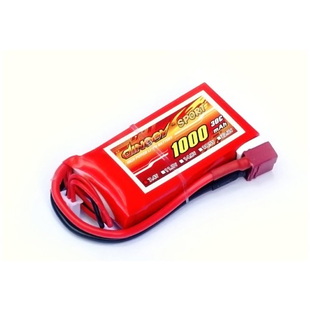 

Аккумулятор Dinogy Li-Pol 1000mAh 7.4V 2S 30C 14x35x68мм T-Plug