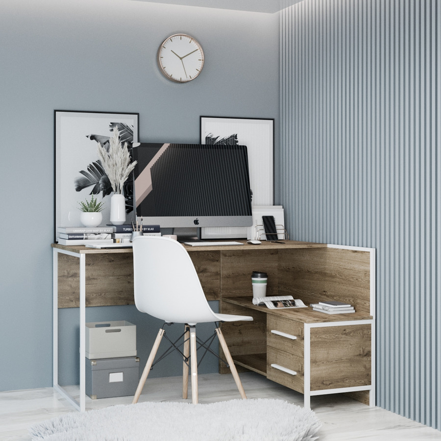

Стол офисный Fenster Вектор Белый 74x130x101,5 ДСП аликанте