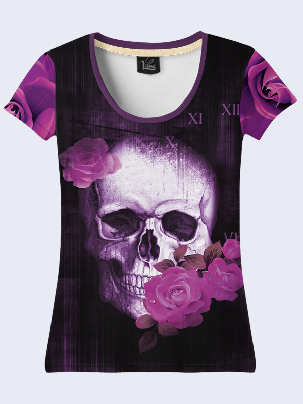 

Футболка Череп и сиреневые розы (2217) Vilno XS (42) 000037762