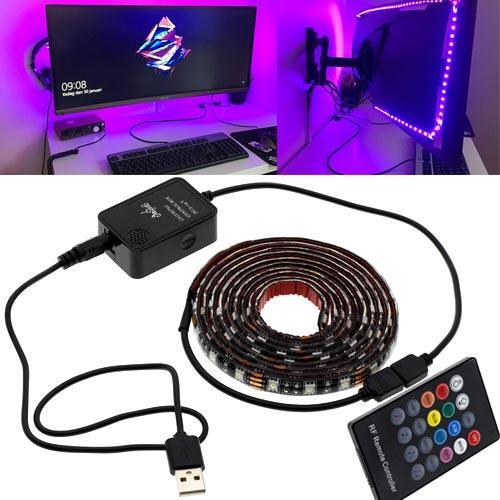 

LED RGB 2м лента подсветки ТВ с пультом д/у, USB, датчиком звука