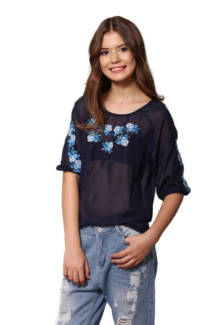 

Вишиванки narodniy-butik Розочка Ніжність 42 синій 1030