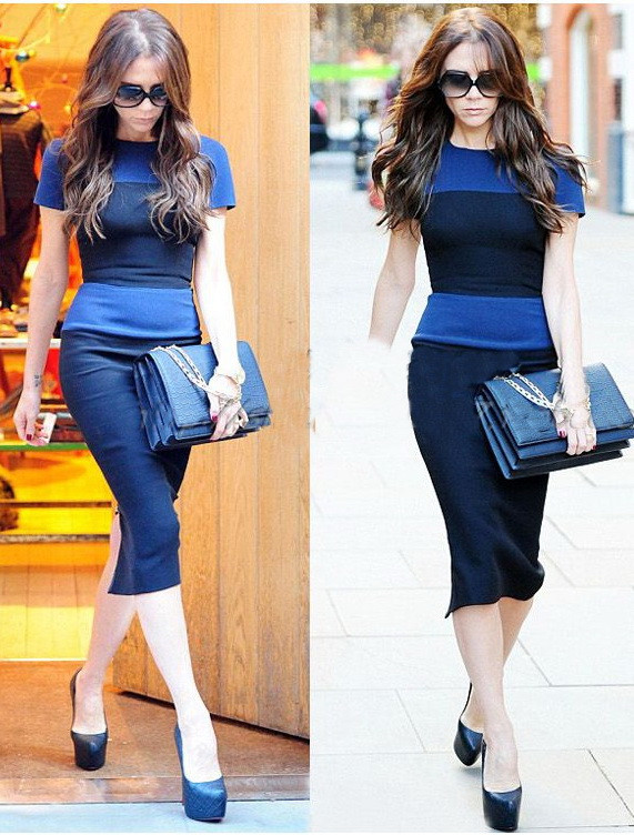 

Платье Victoria Beckham XXL синее с голубым KM70002