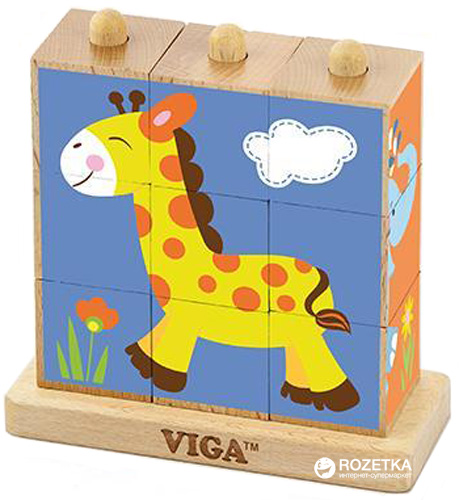 

Пазл-кубики вертикальный Viga Toys Сафари (50834) (6934510508340)