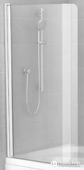 

Шторка для ванны RAVAK CVSK1 160/170 Transparent 7QLS0100Y1 белый левосторонняя