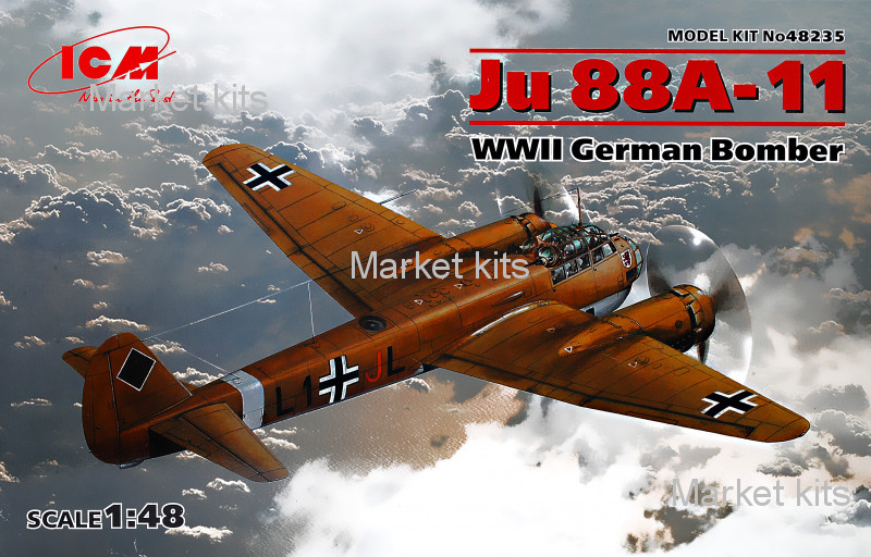 

Немецкий бомбардировщик Ju 88A-11, 2 МВ 1:48 ICM (ICM48235)