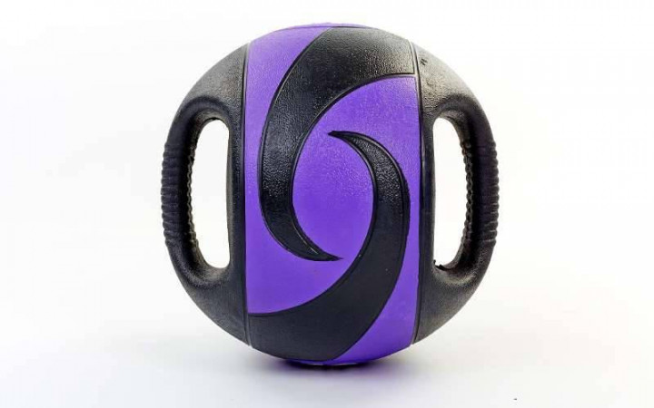

Мяч медицинский медбол с двумя рукоятками Record Medicine Ball FI-5111-10 10кг (резина, d-27,5см, черный-фиолетовый)