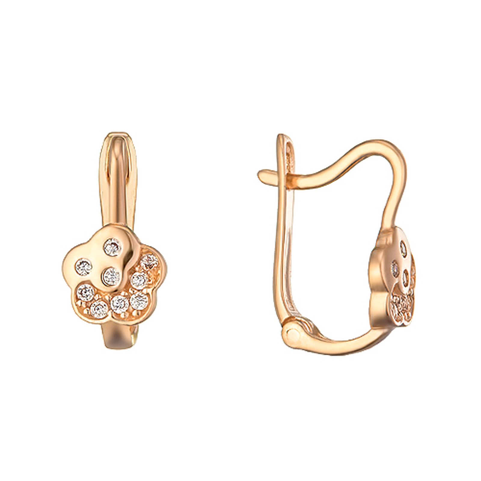 

Серьги из красного золота с куб. циркониями 1722283