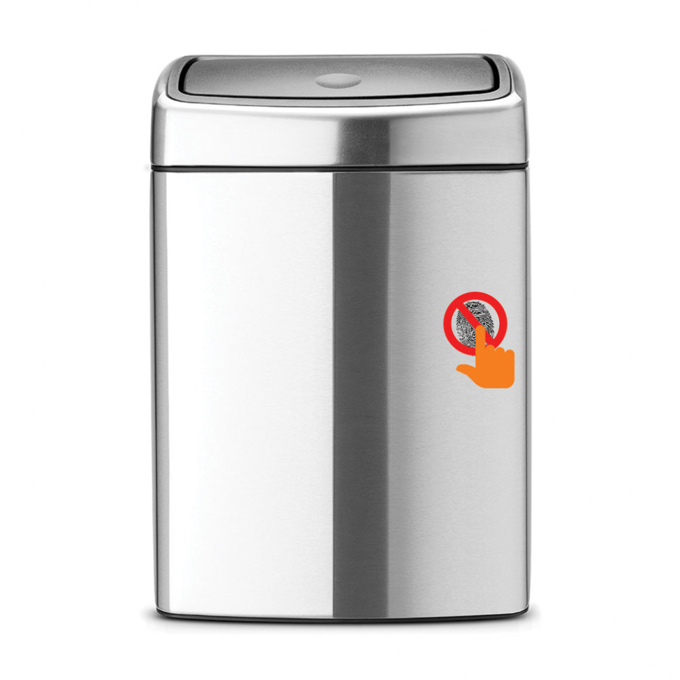 

Мусорное ведро прямоугольное Brabantia Touch Bin 10 л (серебряный)