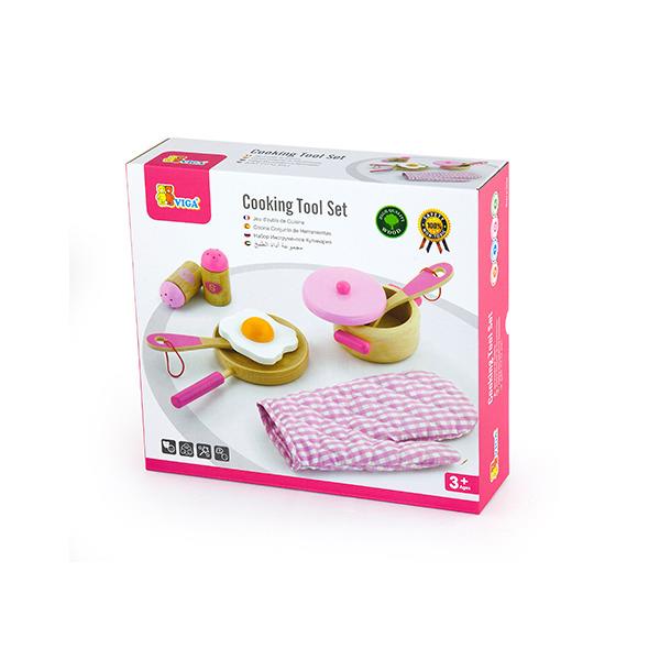 

Набор Маленький повар, розовый Viga Toys 24х22х7 см Разноцветный 000030004