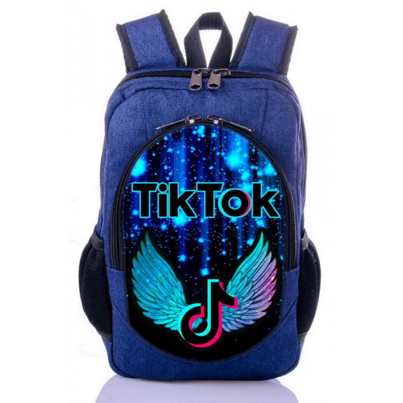 

Рюкзак с принтом Тик Ток Tik Tok синий (tik - 057)