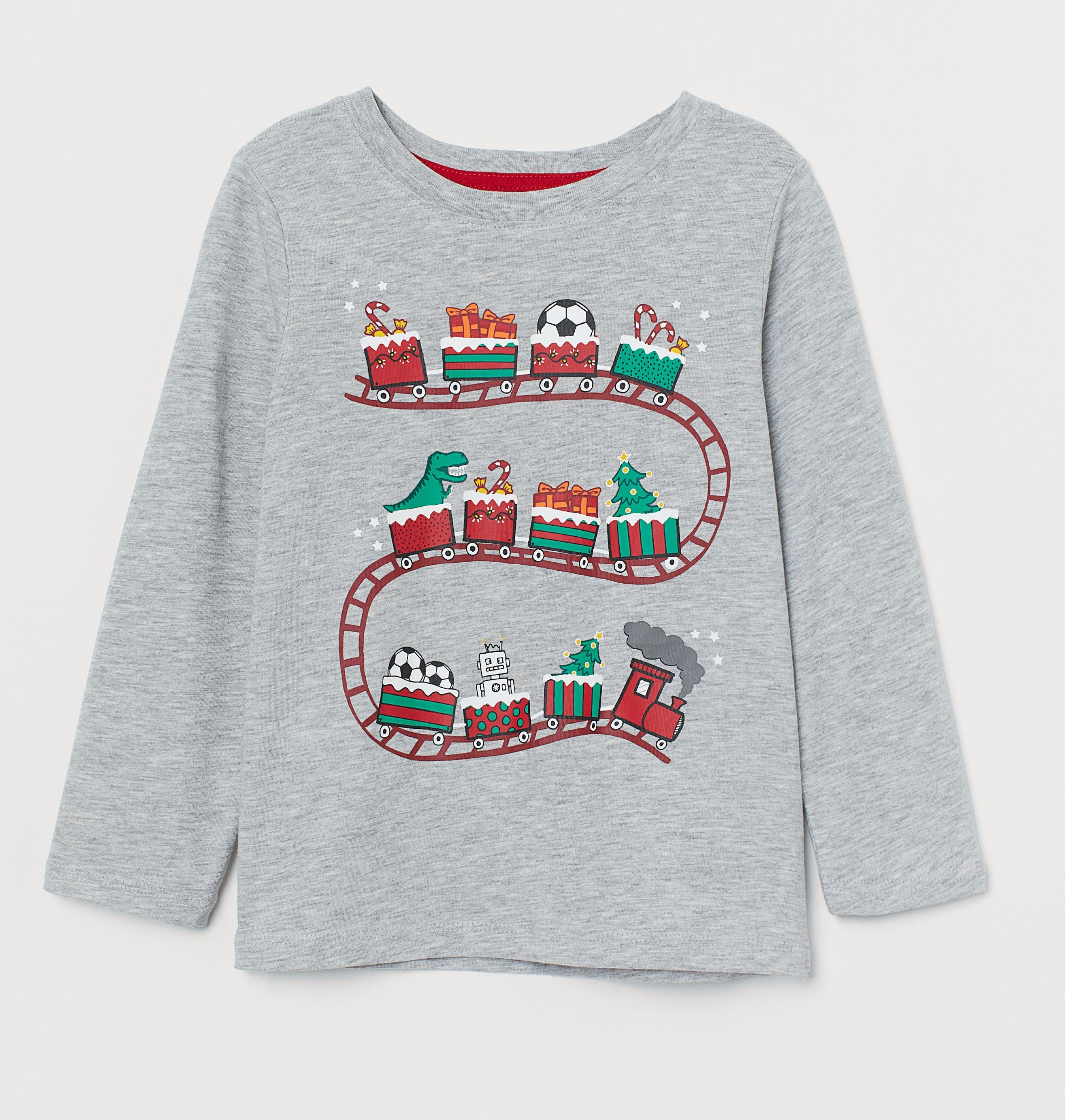

Лонгслив с принтом для мальчика H&M 90 см серый 0746308007