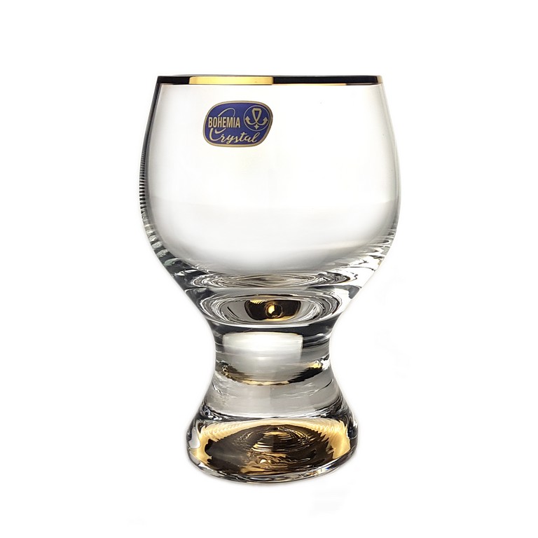 

Набор бокалов для вина 230 мл. Crystal Bohemia стекло Gold Gina 6 пр.