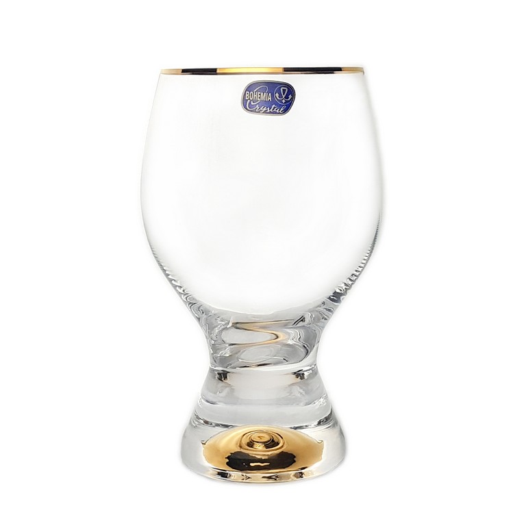 

Набор бокалов для вина 450 мл. Crystal Bohemia стекло Gold Gina 6 пр.