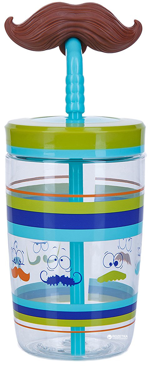 

Стакан детский с трубочкой Сontigo Funny Straw 470 мл Синий