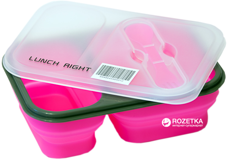 

Ланч бокс LUNCH RIGHT 300 мл + 600 мл Розовый (XF-SLD-016_pink)