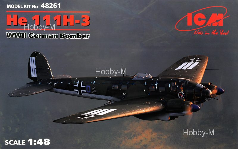 

Немецкий бомбардировщик He 111H-3, 2 МВ 1:48 ICM (ICM48261)