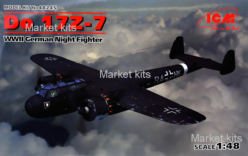 

Немецкий ночной истребитель Do 17Z-7, 2 МВ 1:48 ICM (ICM48245)