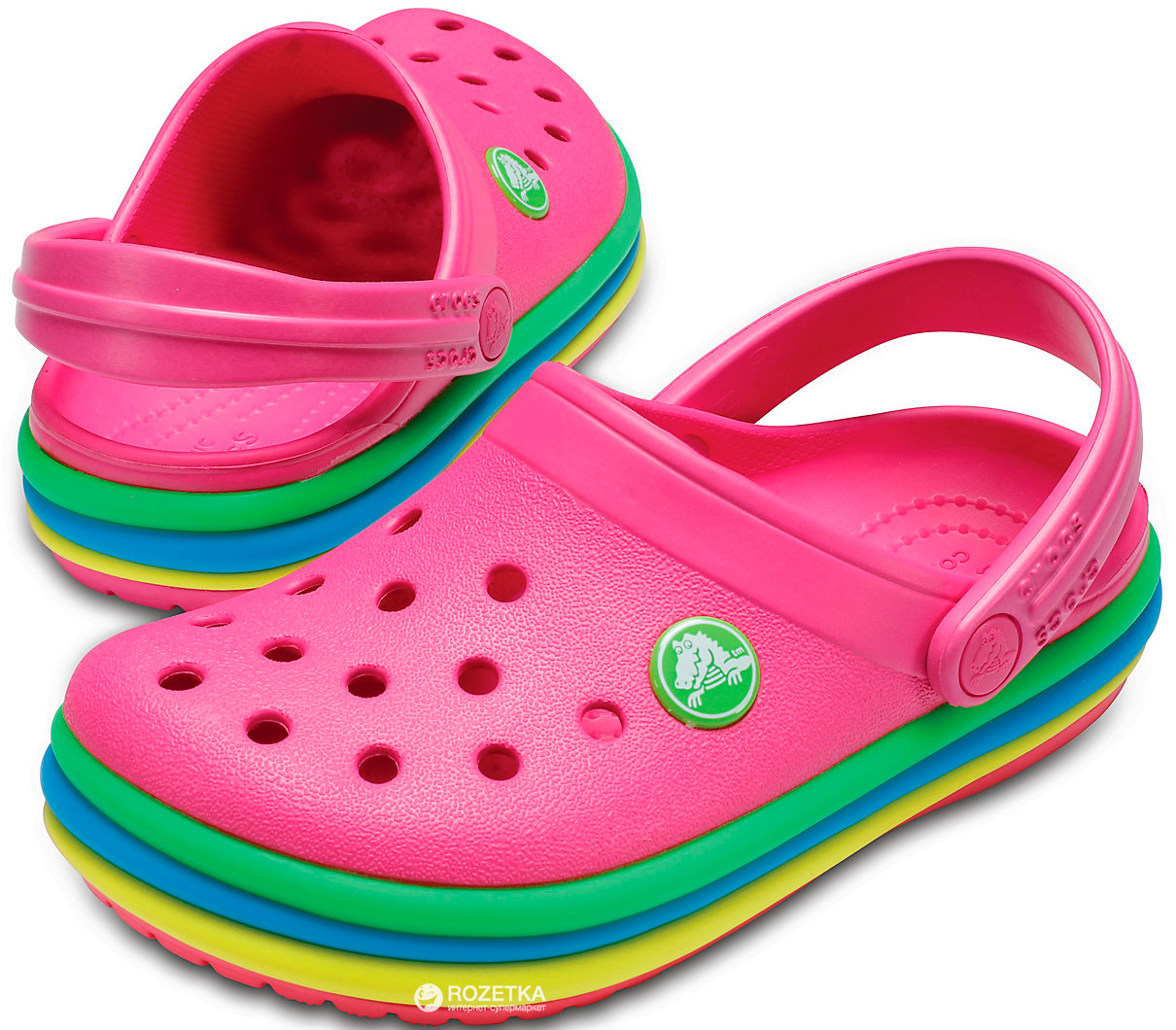 Crocs Kids CB Rainbow Band Clog K 205205 6NP J2 33 34 20.8