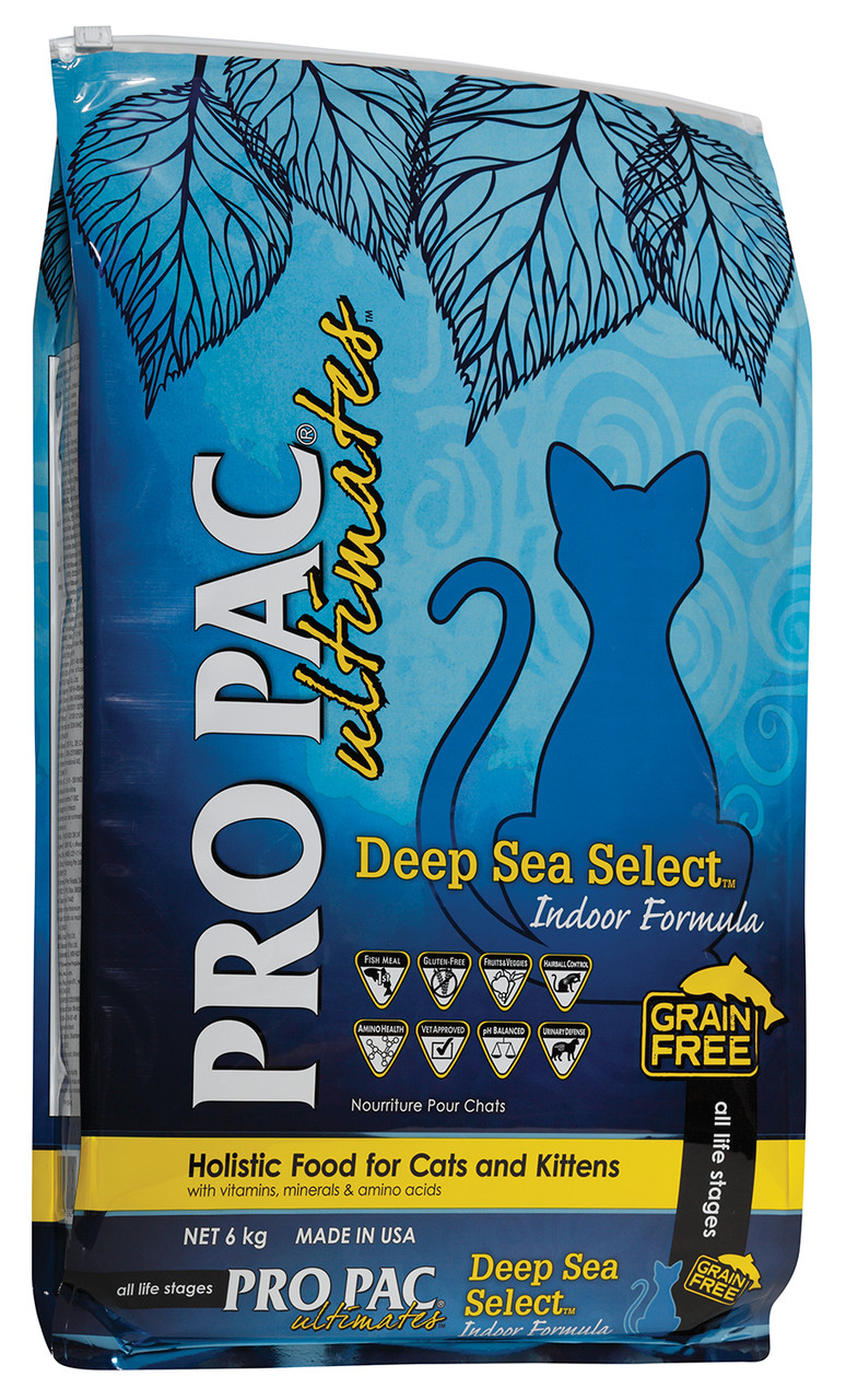 

Сухой корм Pro Pac Cat Deep Sea Select Indoor Formula беззерновой корм для котят и взрослых кошек белая рыба 6 кг
