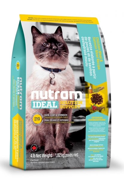 

Сухой корм Nutram I19 Ideal Solution Support Sensitive Skin Coat Stomach Cat для взрослых кошек с проблемами желудка, кожи и шерсти 1,8 кг