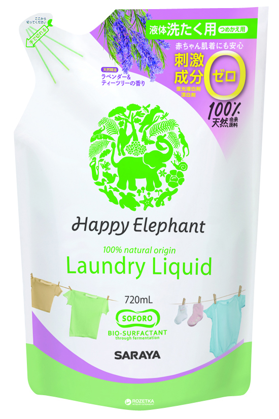 Акция на Наполнитель жидкости для стирки одежды Happy Elephant 720 мл (4973512260339) от Rozetka UA