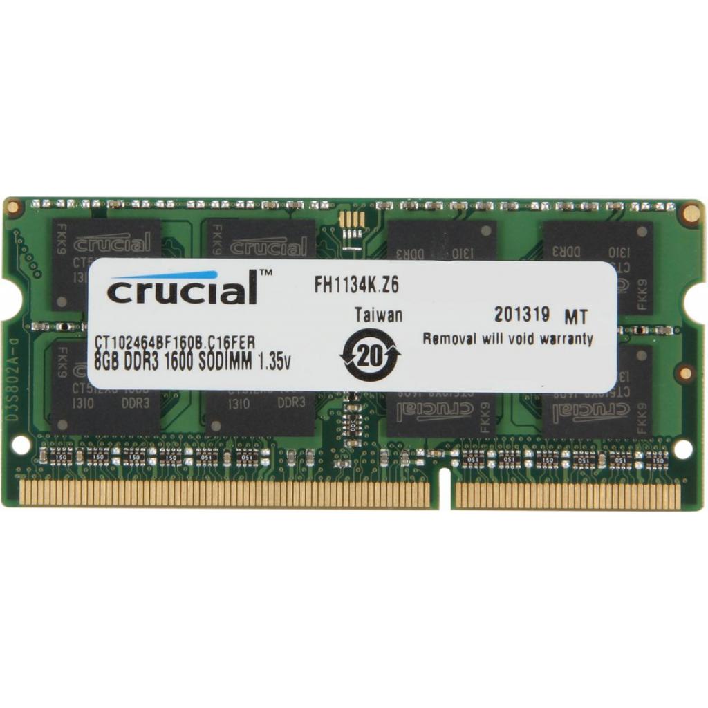 

Модуль памяти для ноутбука SoDIMM DDR3L 8GB 1600 MHz MICRON (CT102464BF160B)