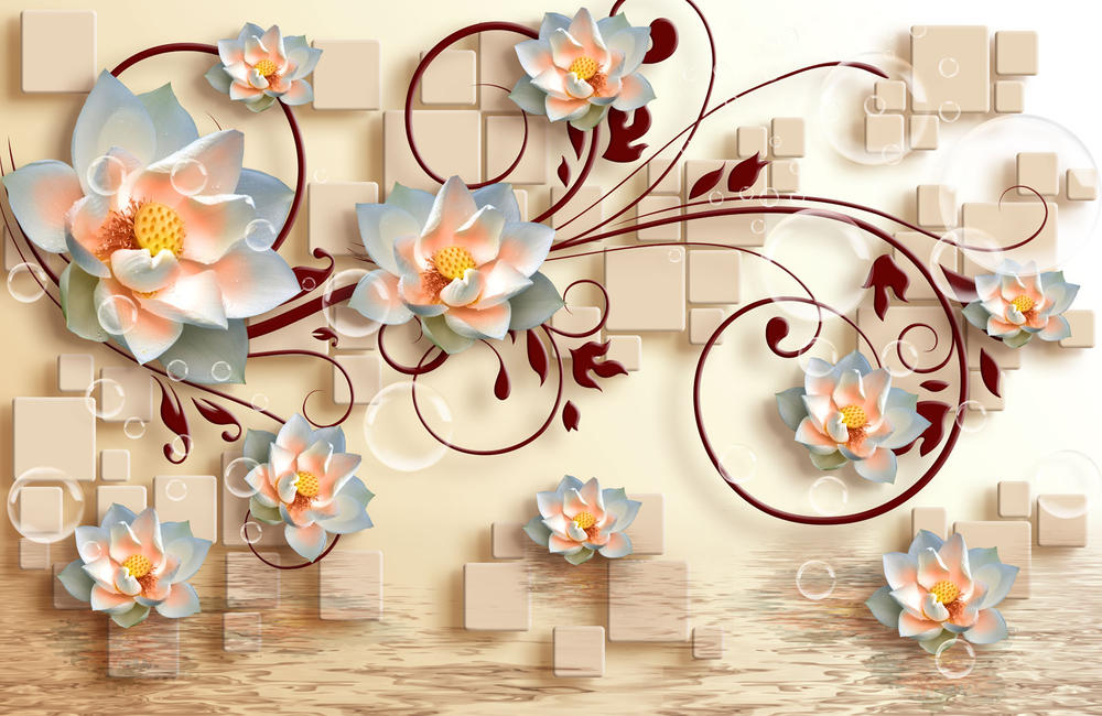 

Фотообои Walldeco Лилии и кубы №30932 Гладь