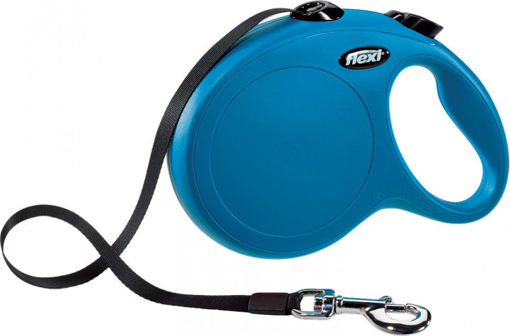 

Поводок-рулетка Flexi New Classic L, 8 м, лента, синий