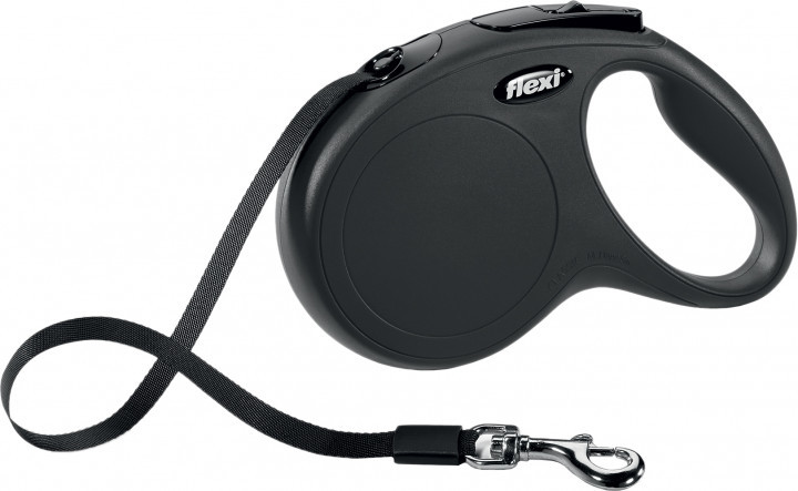 

Поводок-рулетка Flexi New Classic M, 5 м, лента, черный