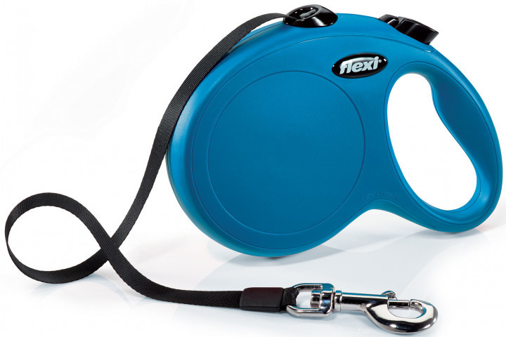 

Поводок-рулетка Flexi New Classic L, 5 м, лента, синий