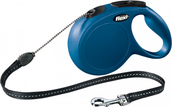 

Поводок-рулетка Flexi New Classic M, 8 м, трос, синий