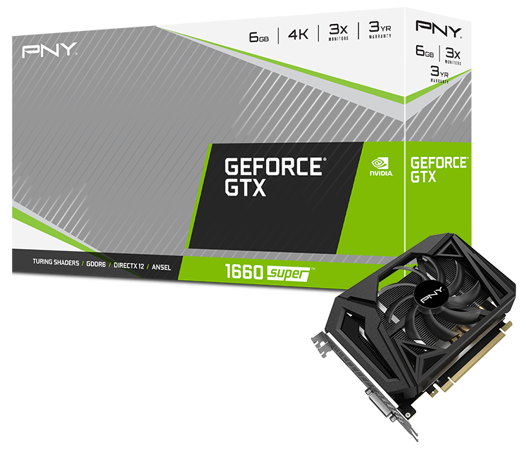 

Видеокарта PNY GeForce GTX 1660 SUPER OC Single Fan 6Gb 192-bit (VCG16606SSFPPB)