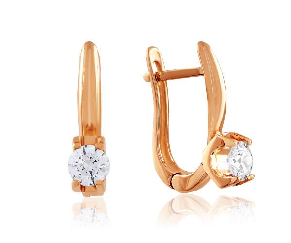 

Серьги золотые с камнями SWAROVSKI Zirconia "Ариадна", С4199SW