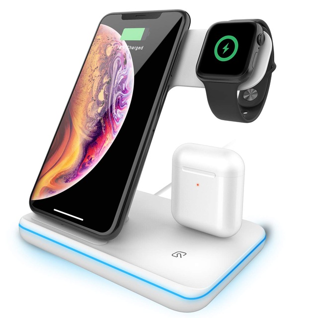 

Беспроводная Док станция 3 in 1 Wireless Charger Dock Station White