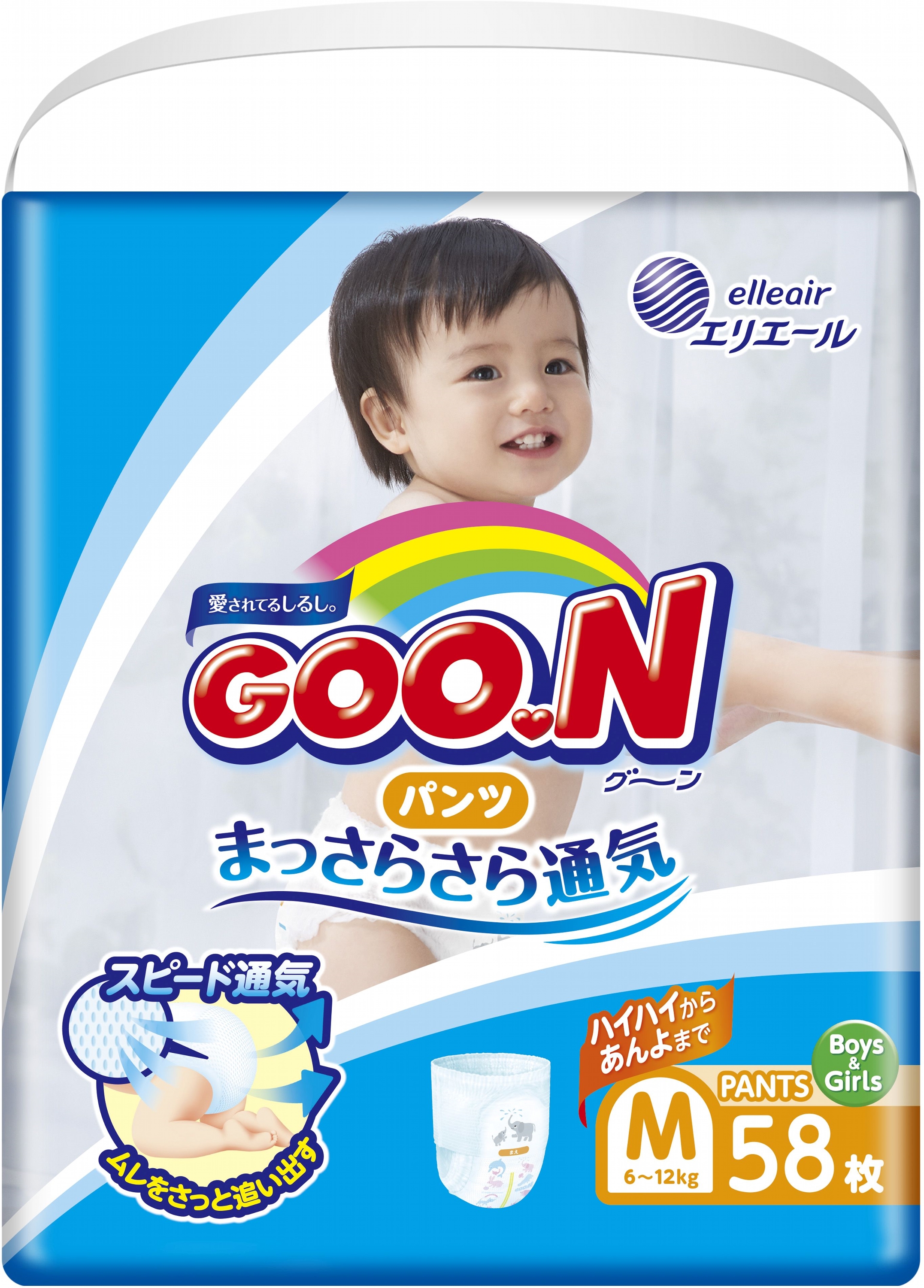 

Подгузники-трусики Goo.N М для детей 6 - 12 кг унисекс 58 шт (4902011850642)